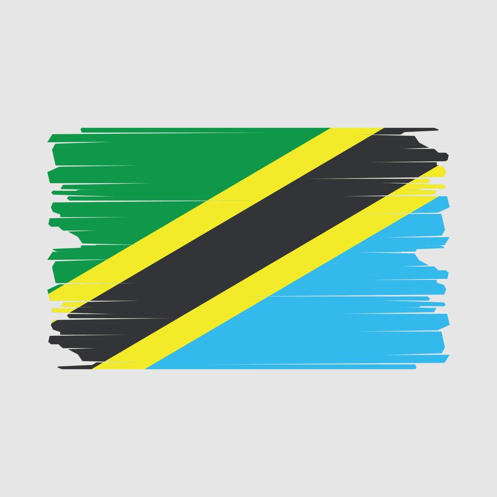 ilustração da bandeira da tanzânia vetor