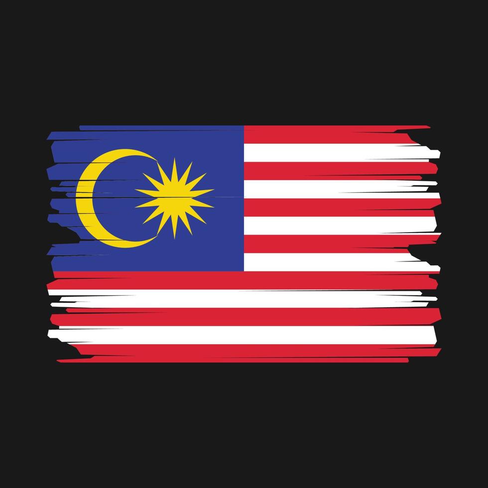 ilustração da bandeira da malásia vetor