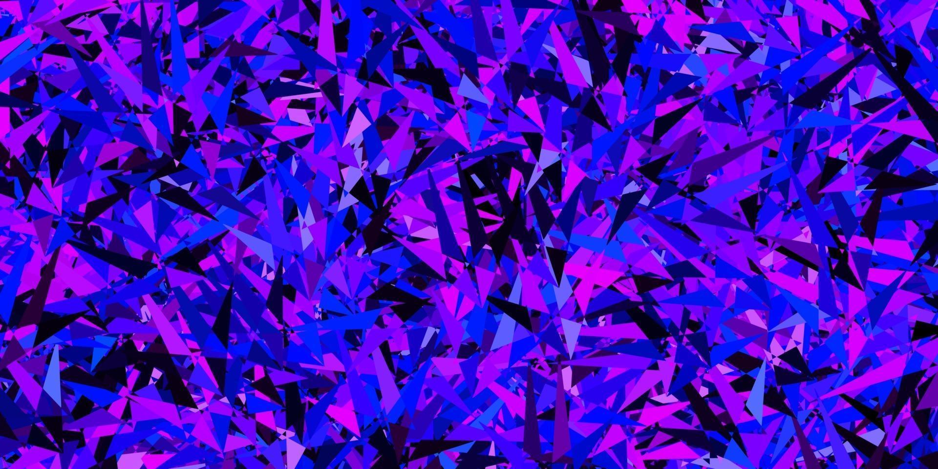 pano de fundo vector rosa escuro, azul com linhas, triângulos.