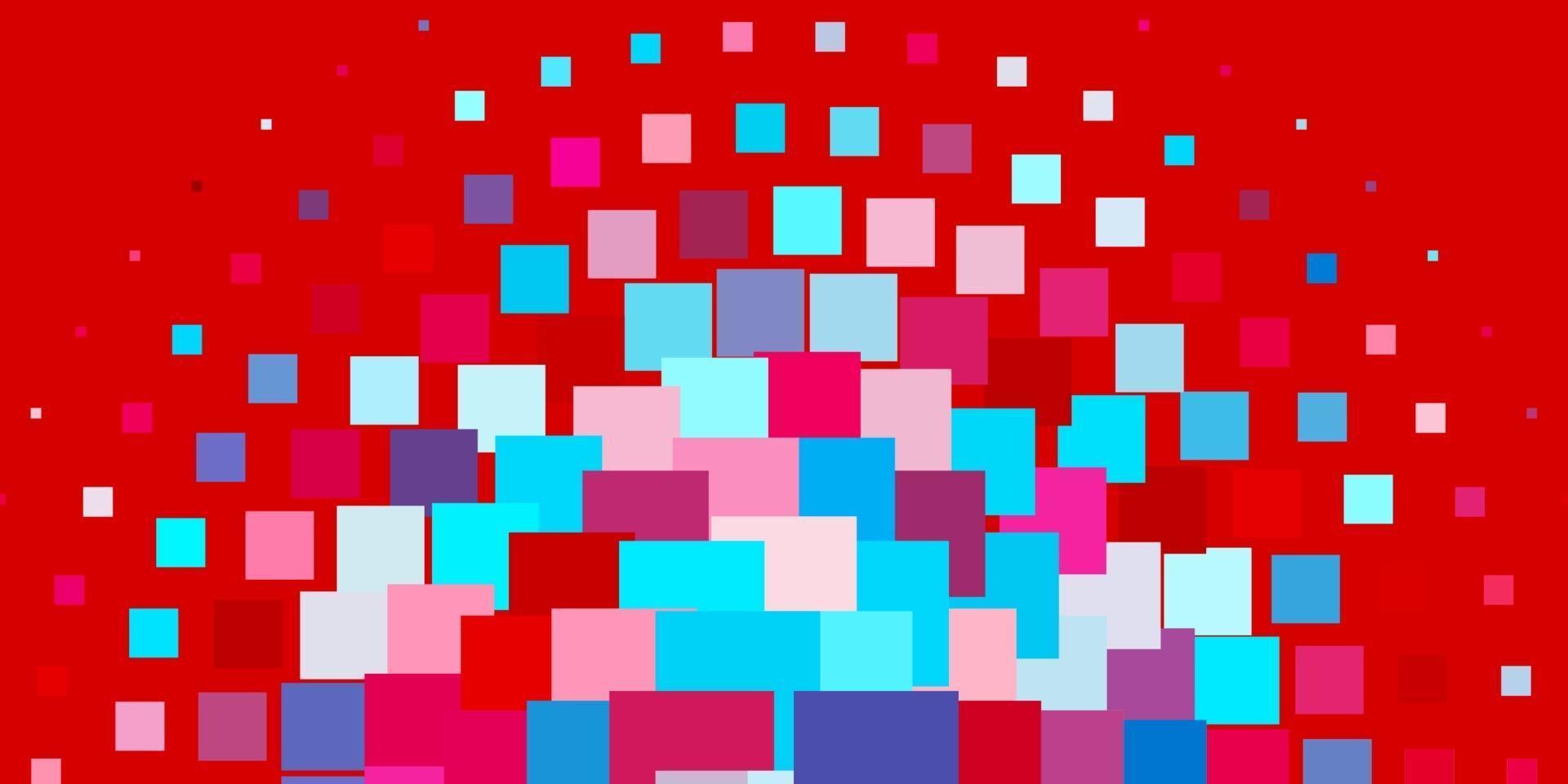 pano de fundo vector azul e vermelho claro com retângulos.