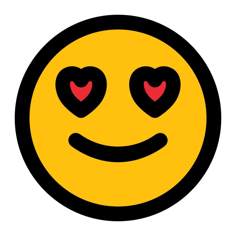 amor facial expressão plano ícone do emoticon vetor