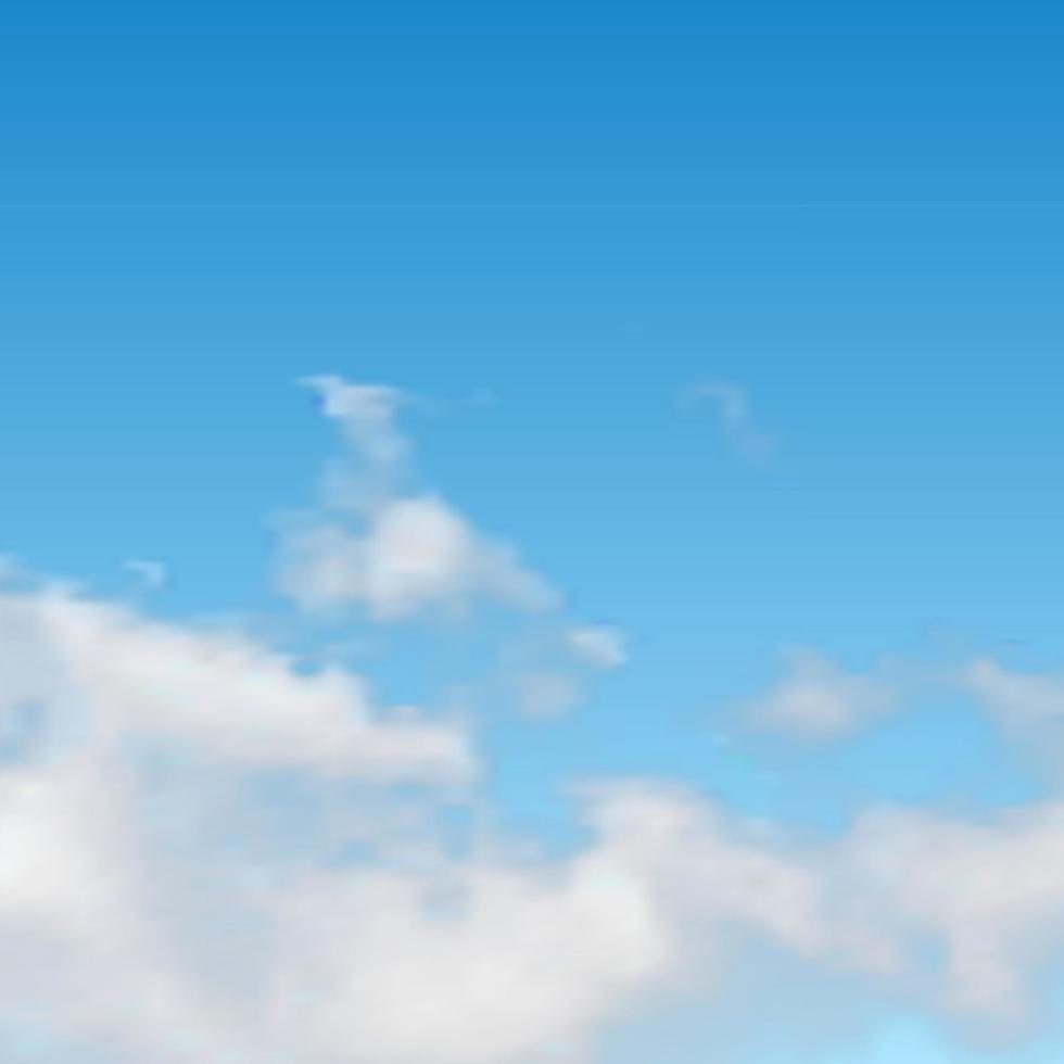 fundo natural com nuvem no céu azul. nuvem realista em pano de fundo azul. ilustração vetorial vetor