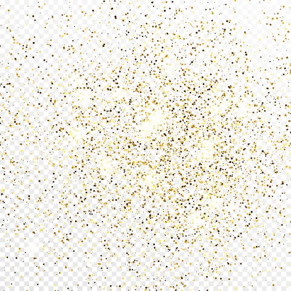 ouro brilhar confete pano de fundo isolado em branco fundo. comemorativo textura com brilhando luz efeito. vetor ilustração.