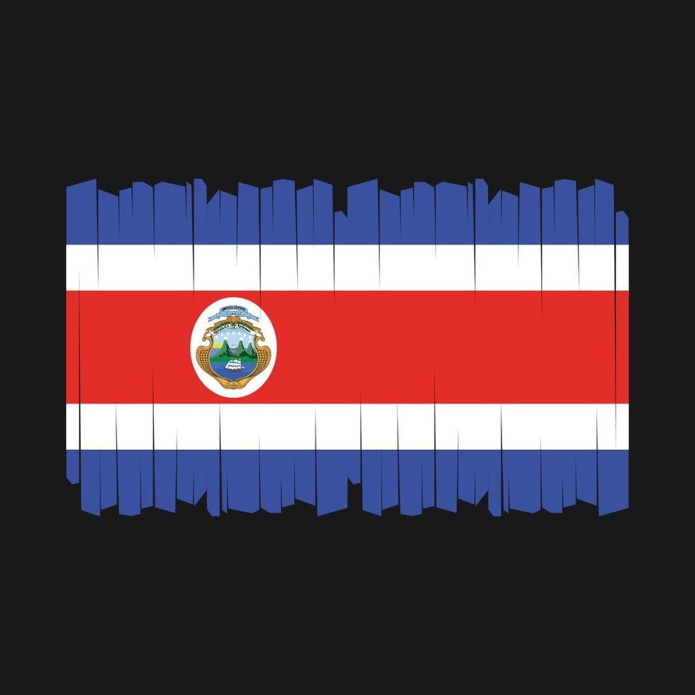 vetor de escova de bandeira da costa rica