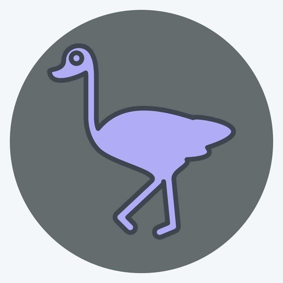 ícone avestruz. relacionado para doméstico animais símbolo. simples Projeto editável. simples ilustração vetor