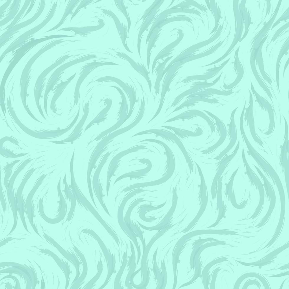 motivo marinho de vetor abstrato de linhas suaves em forma de espirais de loops e cachos. textura para o desenho de tecidos ou invólucros de ondas ou salpicos de cor turquesa.
