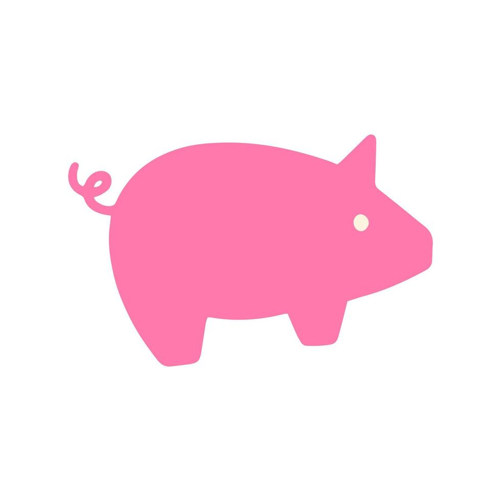 carne de porco, porco placa. saudavelmente Comida conceito ícone. plano desenho animado vetor ilustração, mão desenhado estilo.