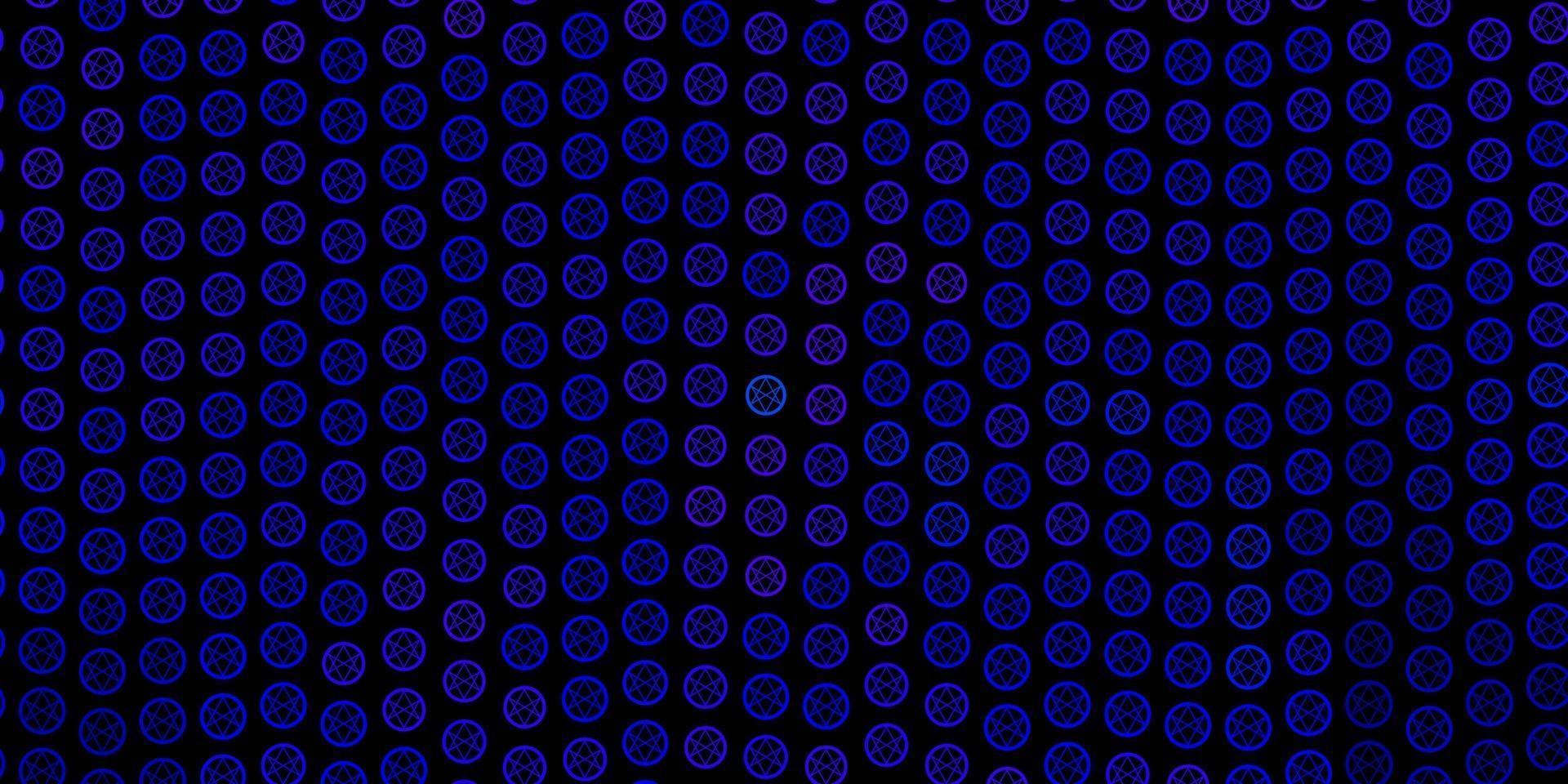 padrão de vetor azul escuro com elementos mágicos.