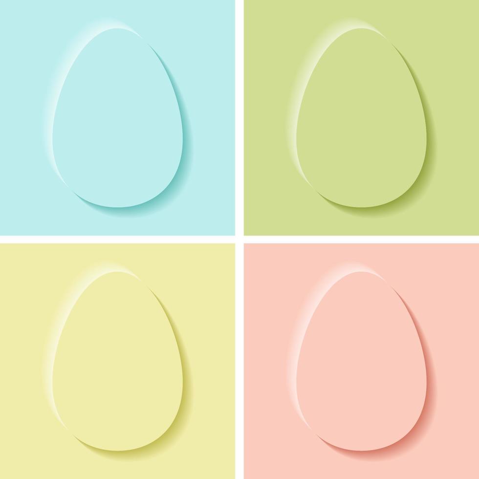 conjunto do Páscoa ovos dentro papel cortar estilo. Primavera pastel cores. vetor ilustração.