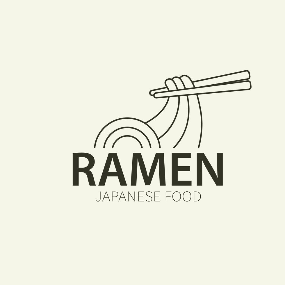 ramen simples logotipo Projeto. com ilustração do Macarrão e pauzinhos. Boa para corporativo relacionado restaurantes vetor