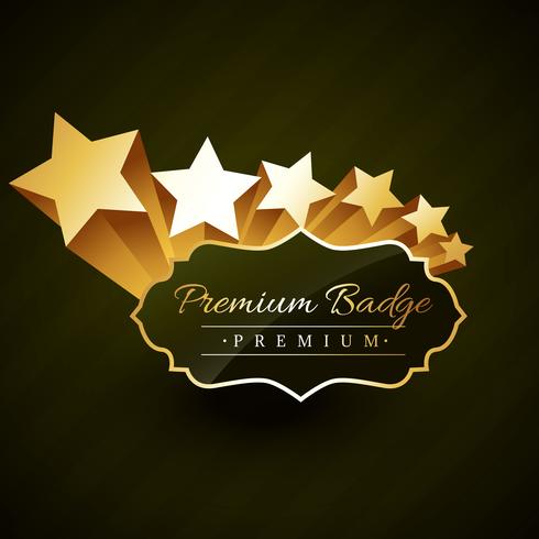 belo design de distintivo dourado premium com vetor de estrelas