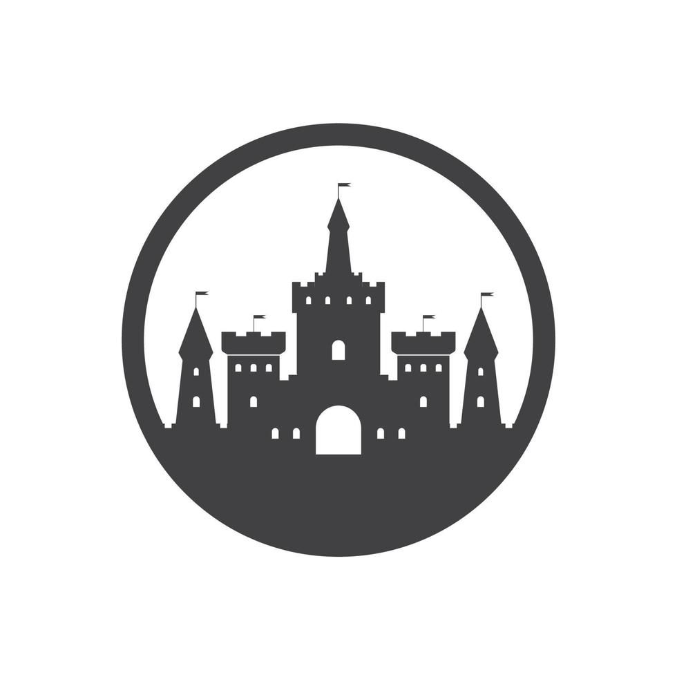 projeto de ilustração vetorial do ícone do logotipo do castelo vetor