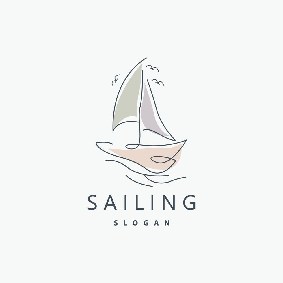 design de logotipo de veleiro, ilustração de barco de pesca, ícone de vetor de marca de empresa de barco de pesca, design de loja de barcos, peixaria, transporte