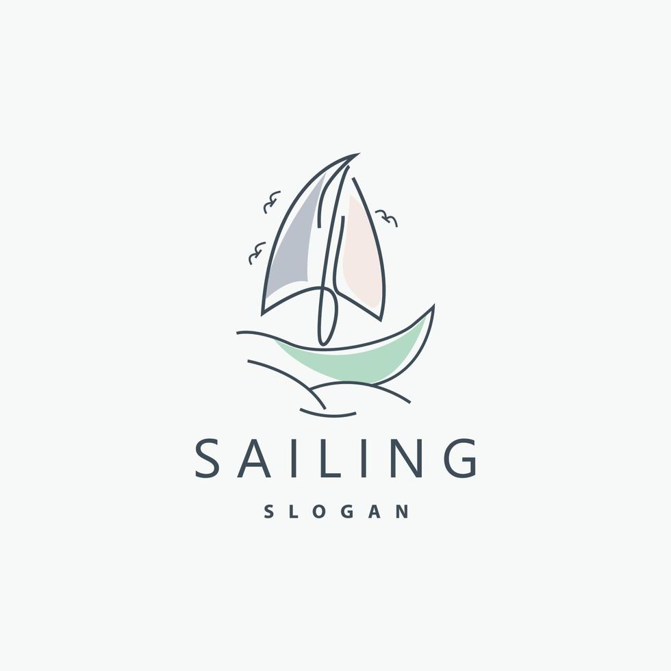 design de logotipo de veleiro, ilustração de barco de pesca, ícone de vetor de marca de empresa de barco de pesca, design de loja de barcos, peixaria, transporte