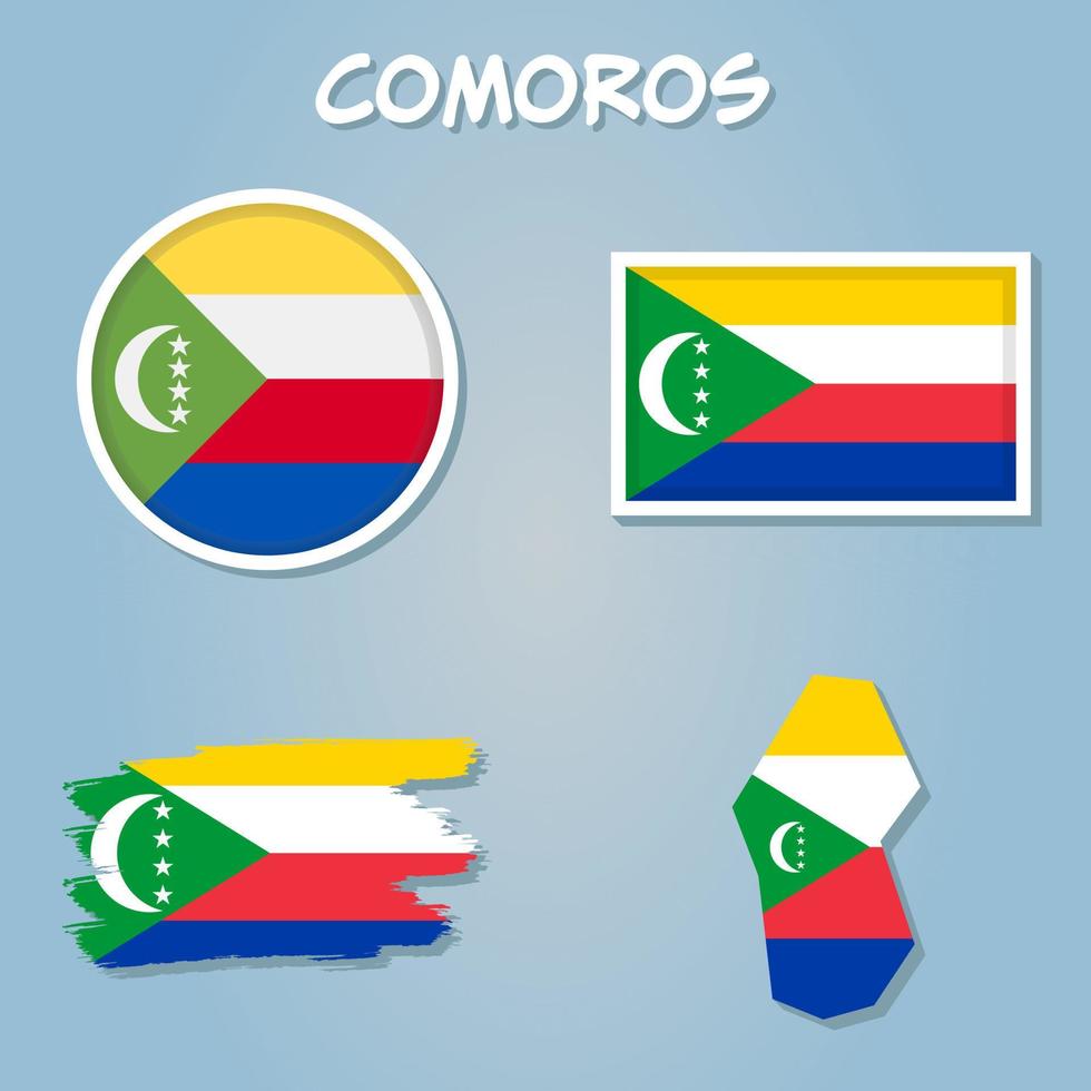 Comores bandeira, União do a Comores nacional bandeira e patriótico símbolo. vetor