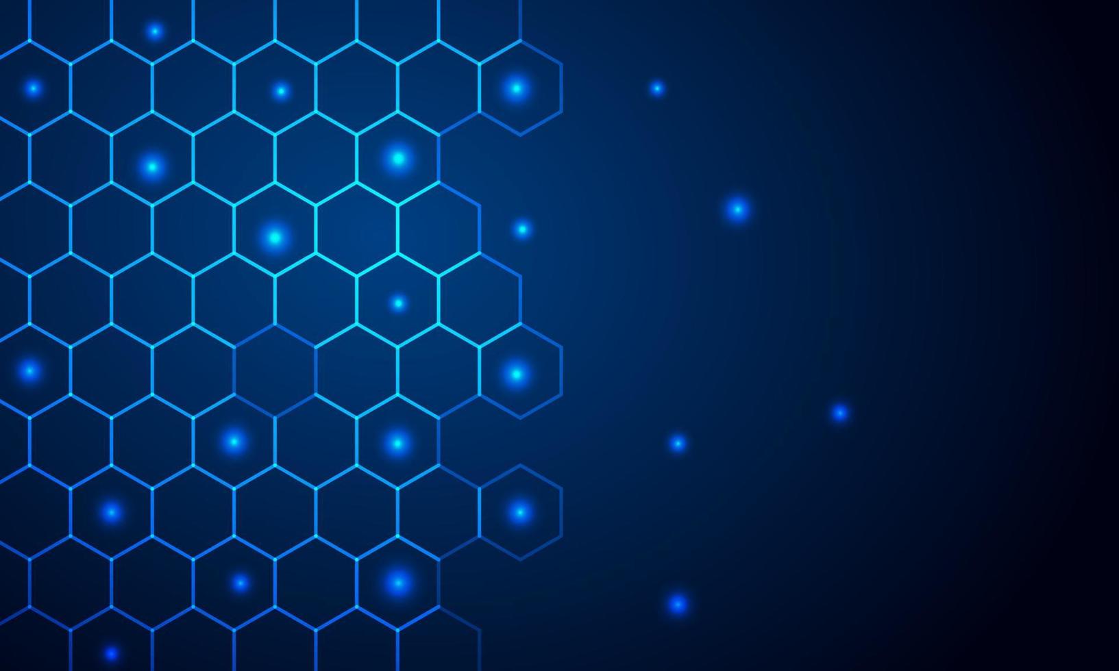 futurista abstrato - tecnologia de moléculas com formas poligonais em fundo azul escuro. ilustração vetorial design conceito de tecnologia digital. vetor