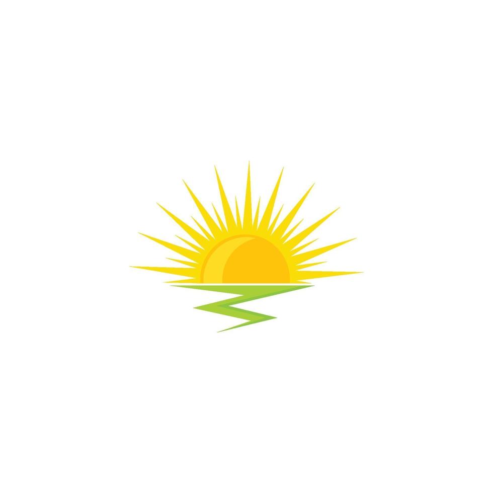 sun logo icon vector template.sun over horizon