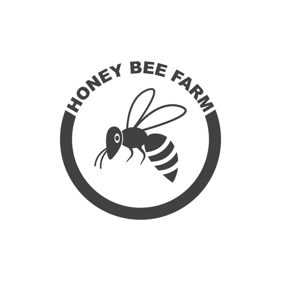 ilustração de ícone de vetor de modelo de logotipo de abelha do mel
