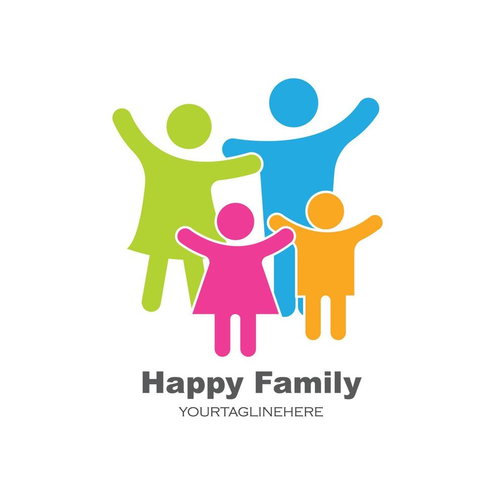 feliz família símbolo ícone logotipo Projeto vetor