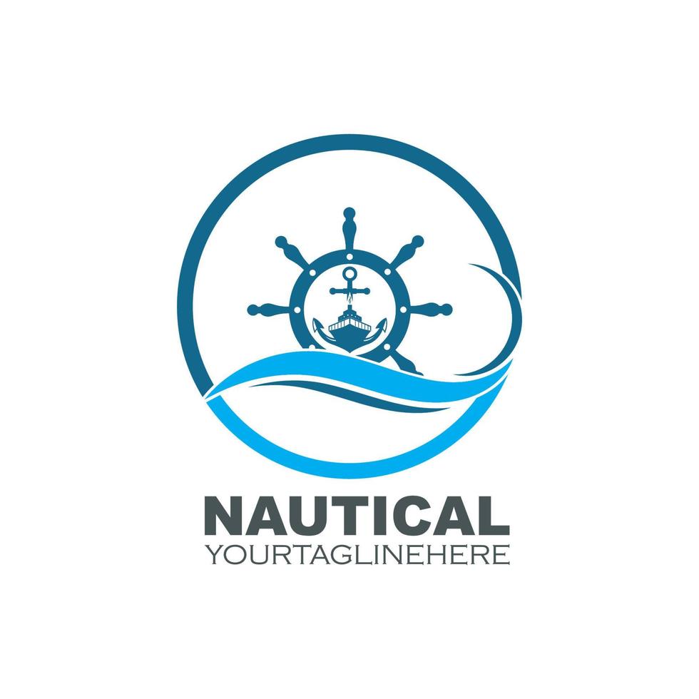 direção navio vetor logotipo ícone do náutico marítimo