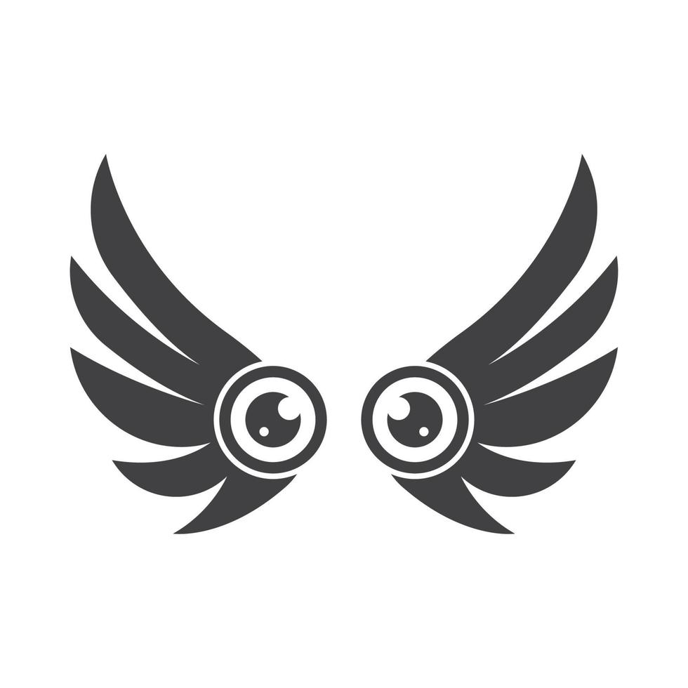 ótico olho com asas ícone logotipo vetor modelo ilustração