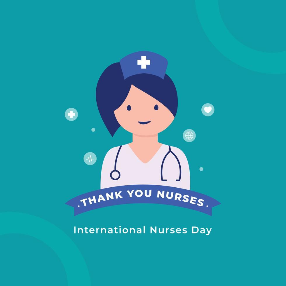 obrigado você enfermeiros. internacional enfermeiras dia Projeto modelo vetor
