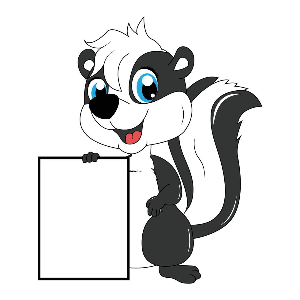 fofa Skunk animal desenho animado ilustração gráfico vetor