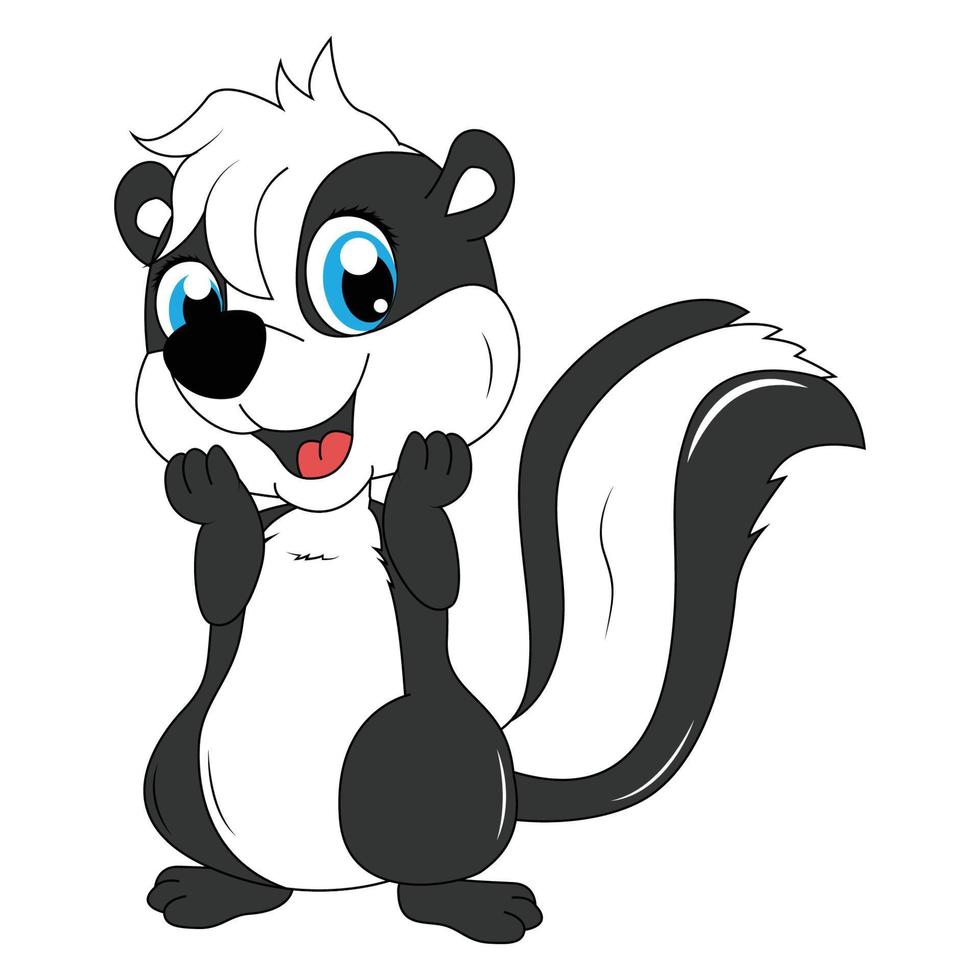 fofa Skunk animal desenho animado ilustração gráfico vetor