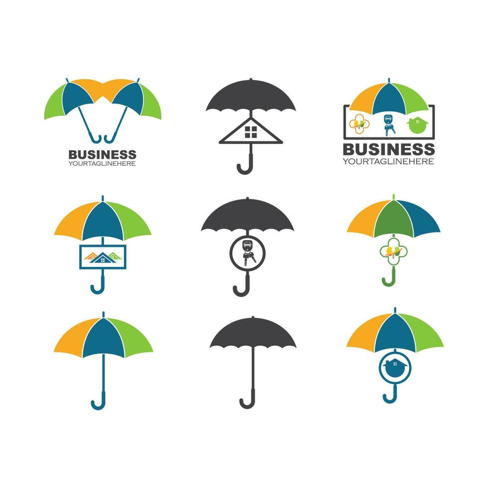 guarda-chuva logotipo ícone vetor ilustração