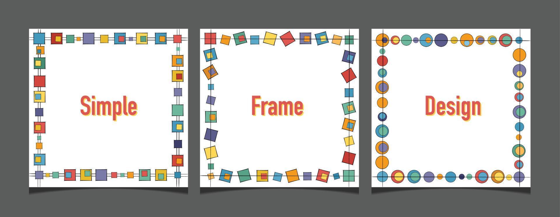 conjunto do criativo quadrado social meios de comunicação postar com formas quadro, Armação fundo vetor