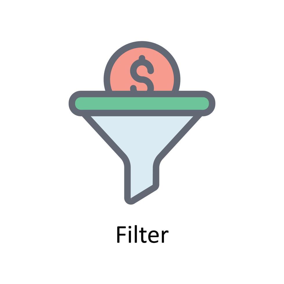 filtro vetor preencher esboço ícones. simples estoque ilustração estoque