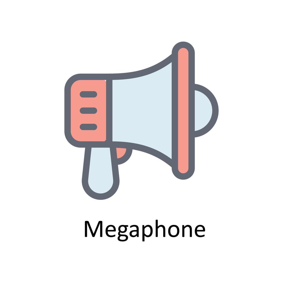 megafone vetor preencher esboço ícones. simples estoque ilustração estoque