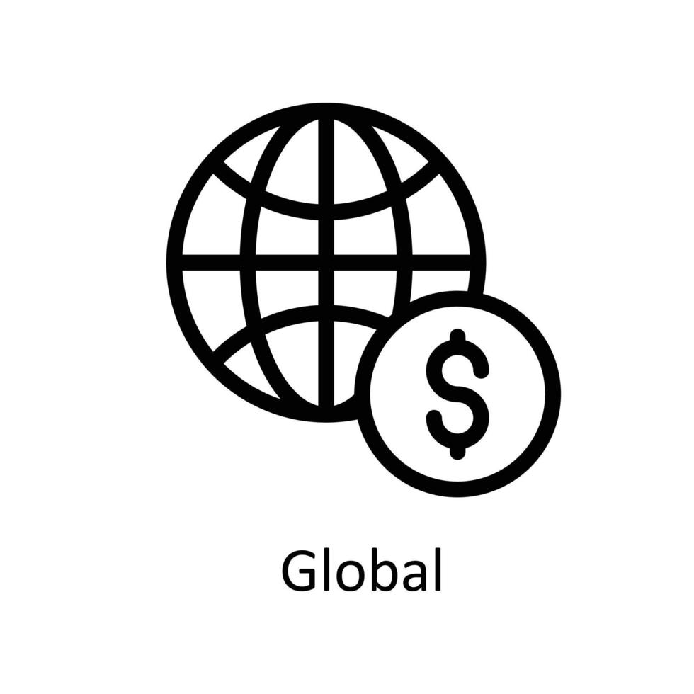 global vetor esboço ícones. simples estoque ilustração estoque