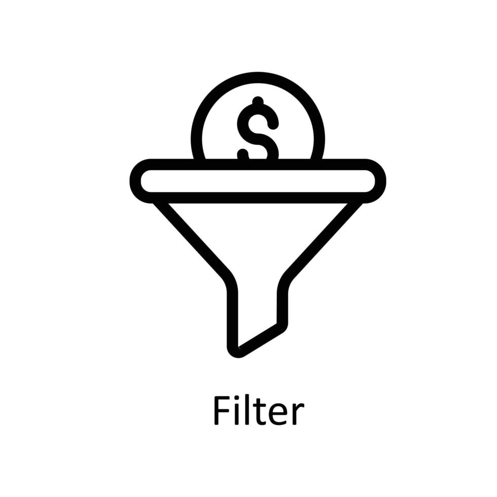 filtro vetor esboço ícones. simples estoque ilustração estoque