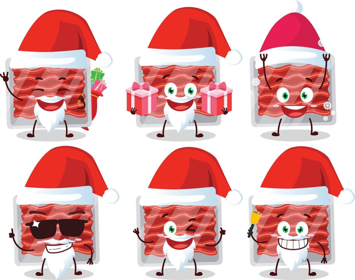 santa claus emoticons com terra carne desenho animado personagem vetor