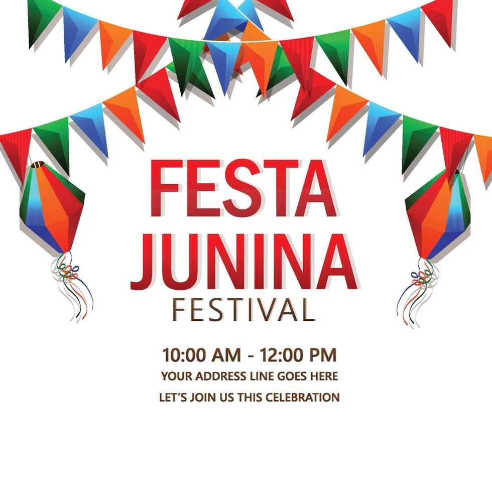 ilustração de convite festa junina em fundo branco vetor