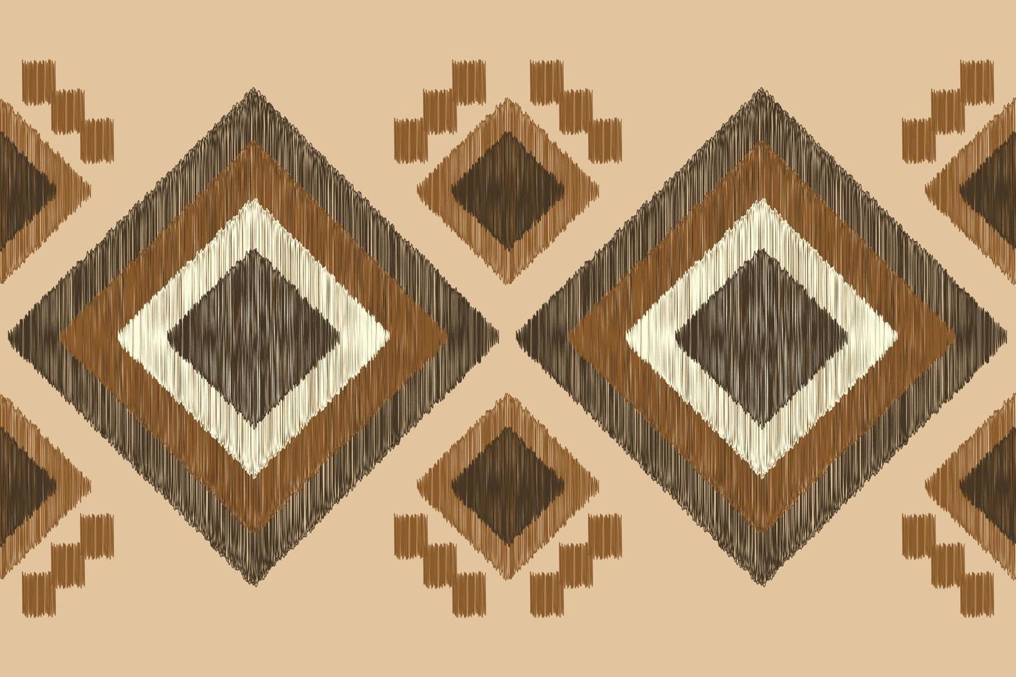 étnico ikat tecido padronizar geométrico estilo.africano ikat bordado étnico oriental padronizar Castanho creme fundo. resumo,vetor,illustration.for textura,vestuário,embrulho,decoração,tapete. vetor