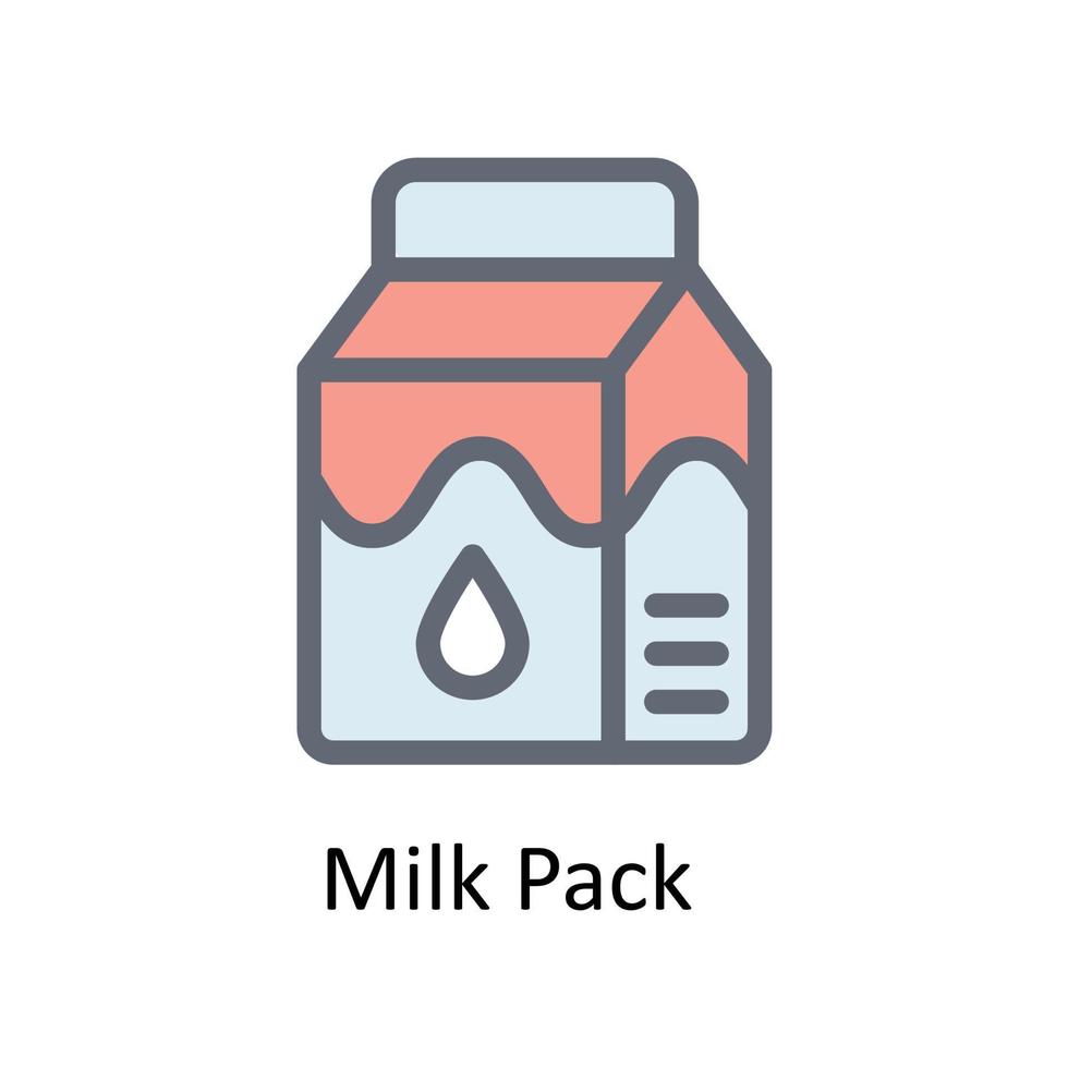 leite pacote vetor preencher esboço ícones. simples estoque ilustração estoque