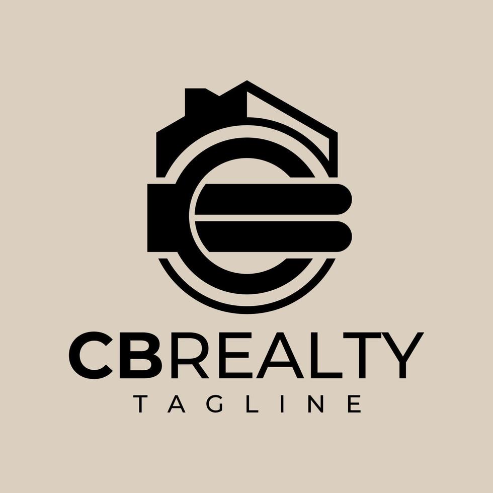 minimalista casa realty carta c b cb logotipo Projeto. moderno real Estado inicial cb. vetor