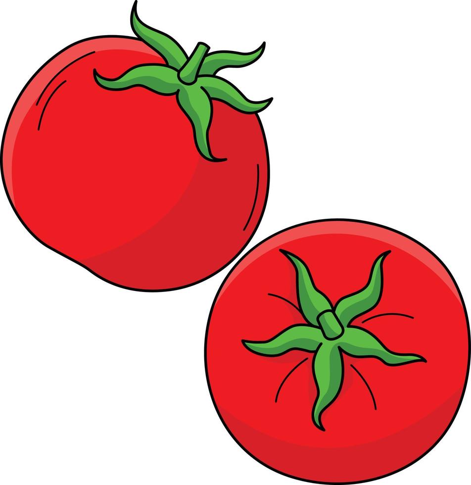 tomate fruta desenho animado colori clipart ilustração vetor