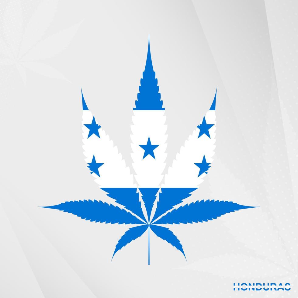 bandeira do Honduras dentro maconha folha forma. a conceito do legalização cannabis dentro Honduras. vetor