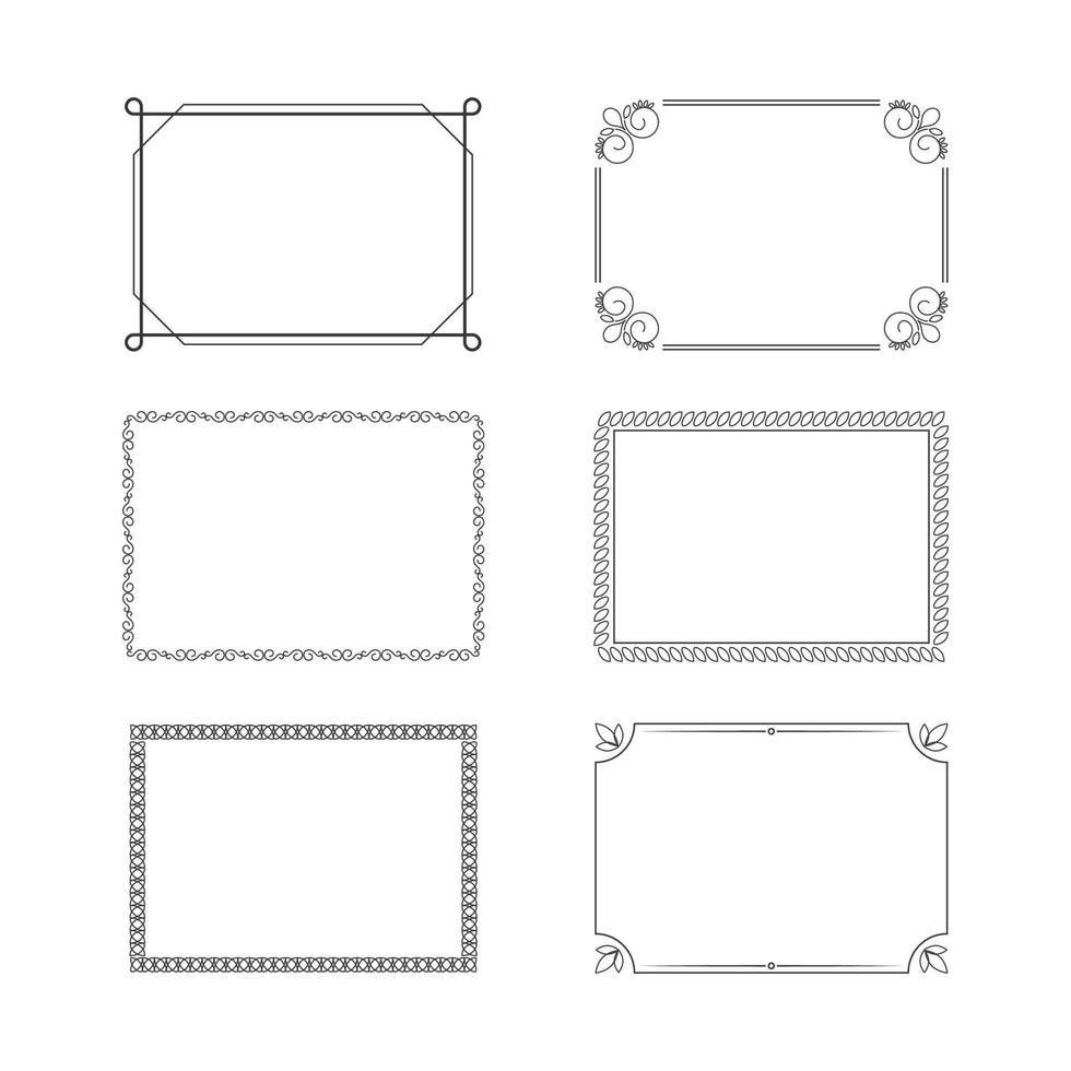 conjunto do retangular caligráfico quadros dentro vetor