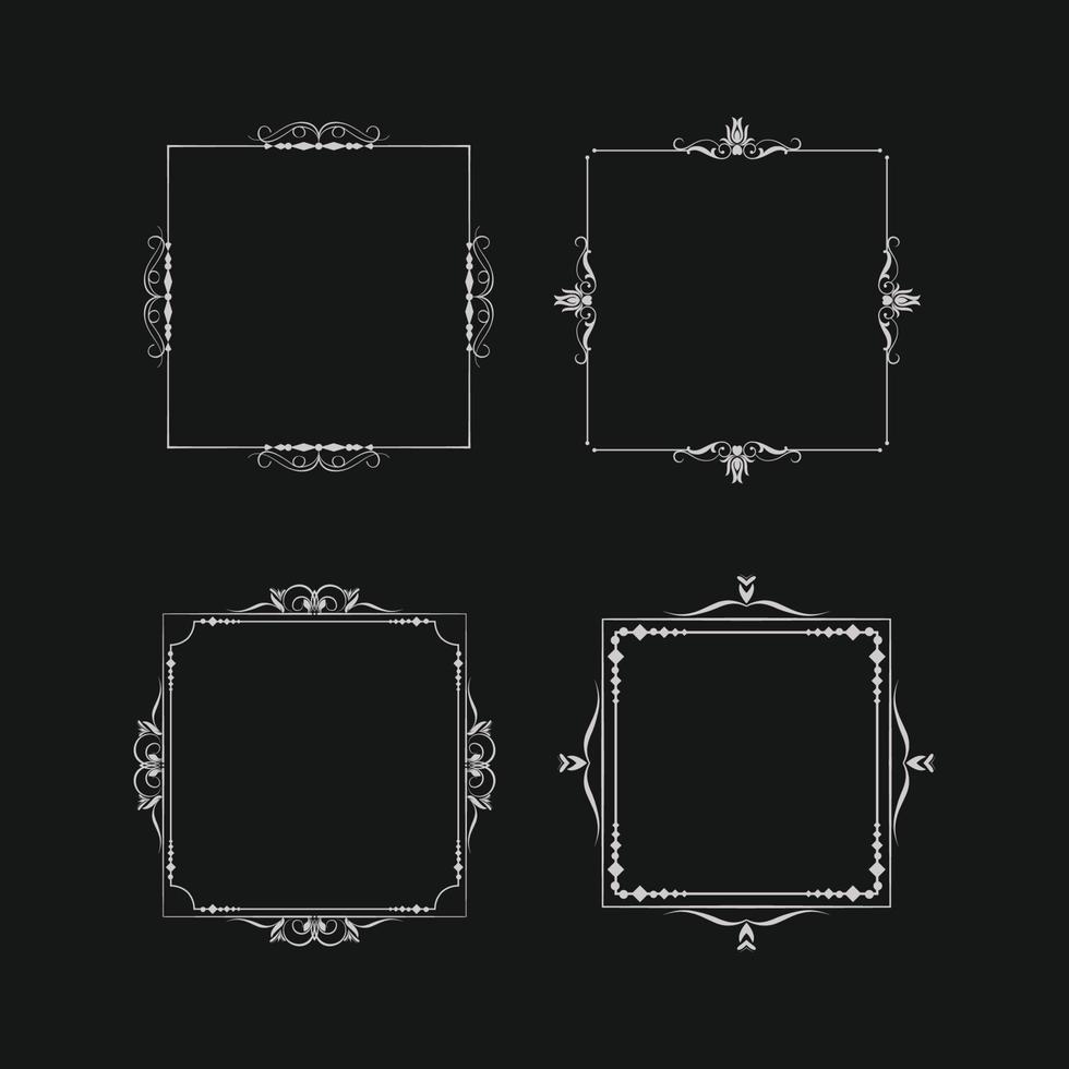 coleção do ornamental quadros dentro caligráfico estilo vetor