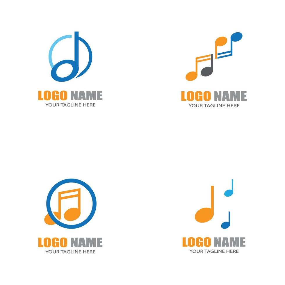 modelos de logotipo de nota musical vetor