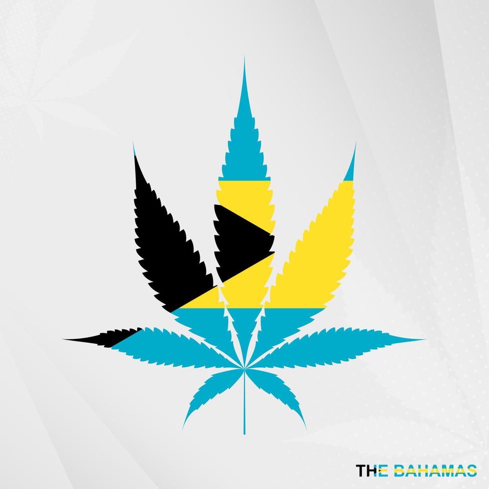 bandeira do a bahamas dentro maconha folha forma. a conceito do legalização cannabis dentro a bahamas. vetor