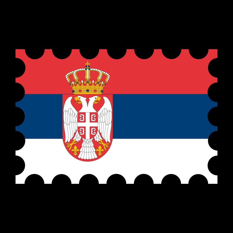 postagem carimbo com Sérvia bandeira. vetor ilustração.
