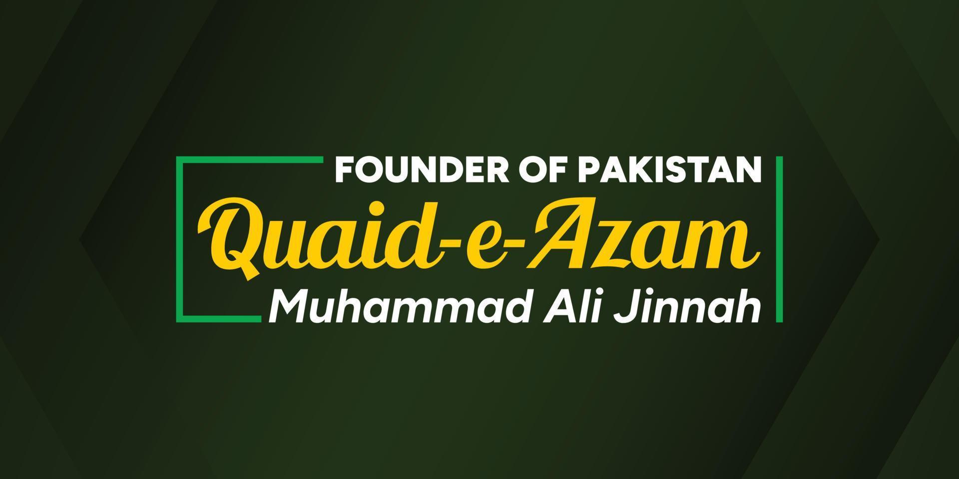 fundador do Paquistão, quaid-e-azam Maomé todos jinnah, líder vetor