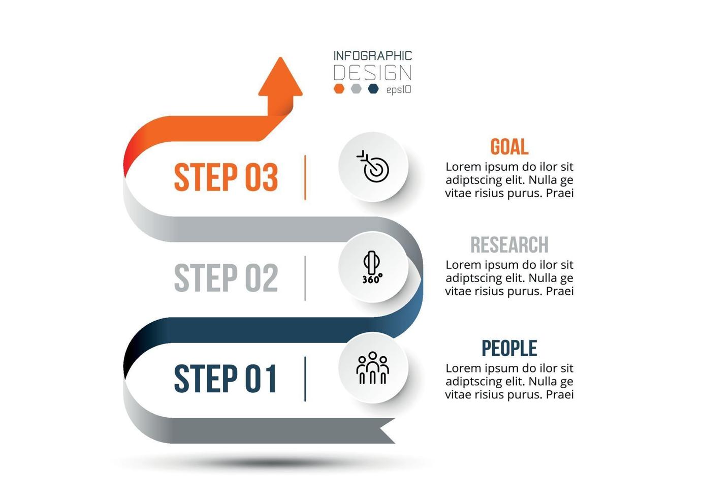 infográfico modelo de negócio com etapa ou opção de design. vetor