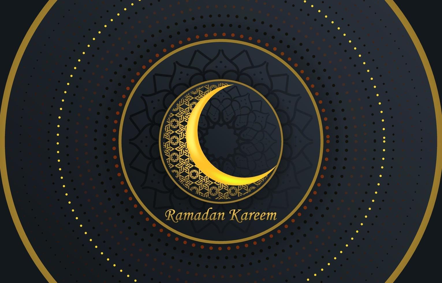 cartão Ramadan Kareem. mídia social postar modelo com lanterna árabe e lua. vetor