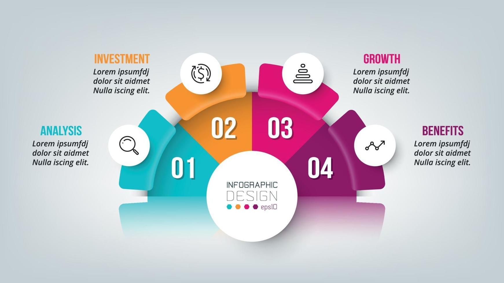 modelo de infográfico de diagrama de negócios ou marketing. vetor